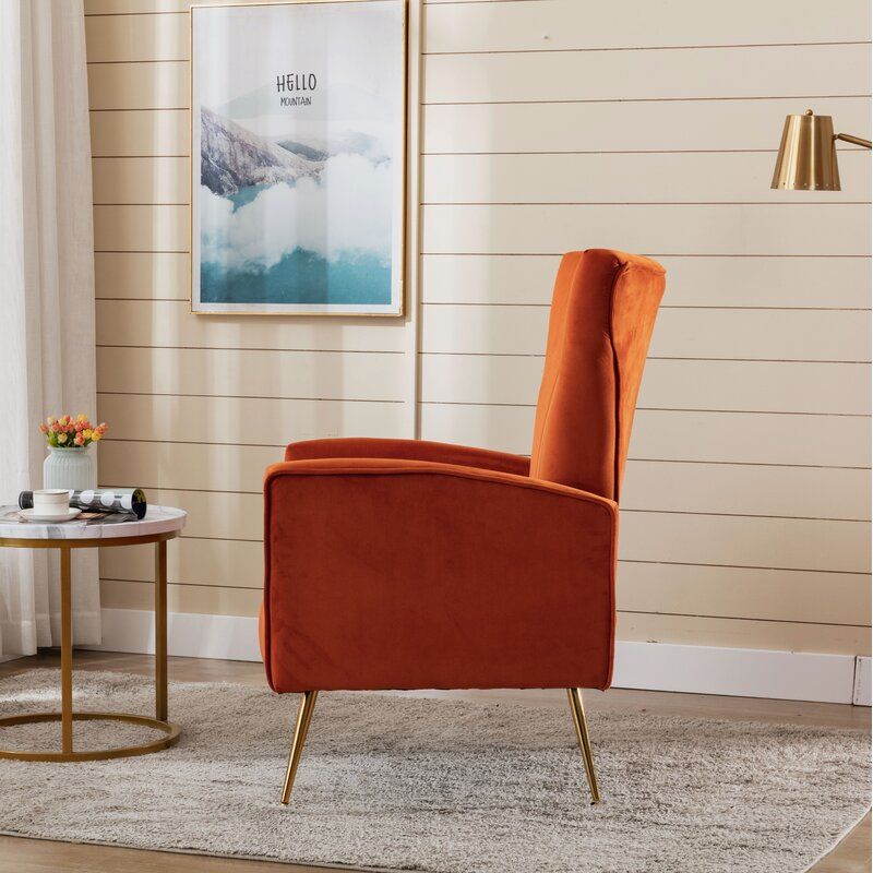Liptak Wide Velvet Wingback Chair thumbnail 3