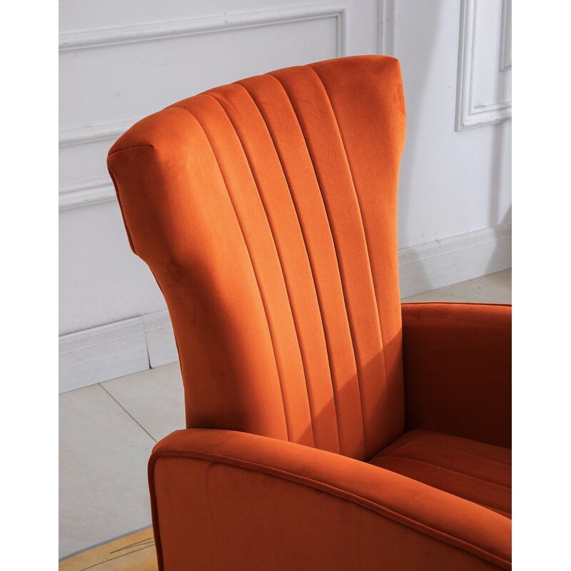 Liptak Wide Velvet Wingback Chair thumbnail 5