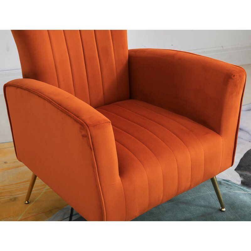 Liptak Wide Velvet Wingback Chair thumbnail 4