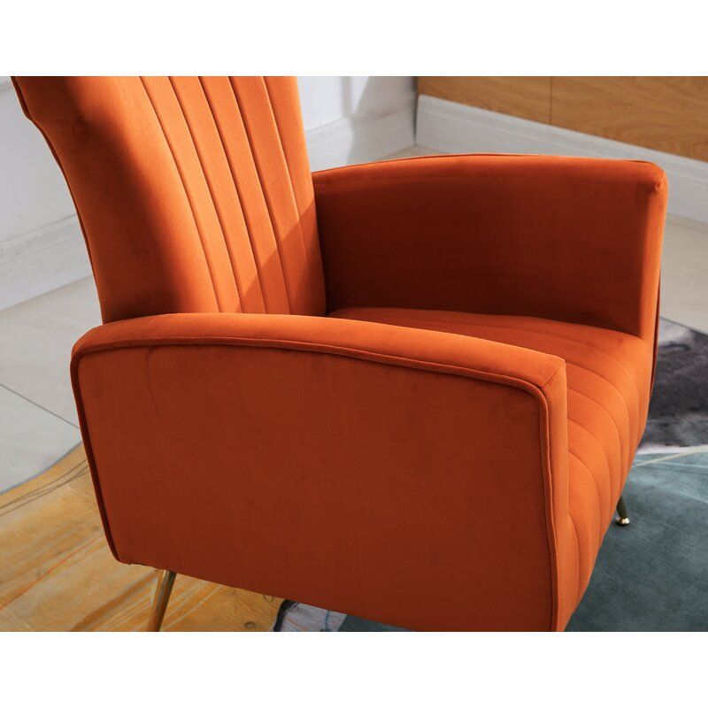 Liptak Wide Velvet Wingback Chair thumbnail 6