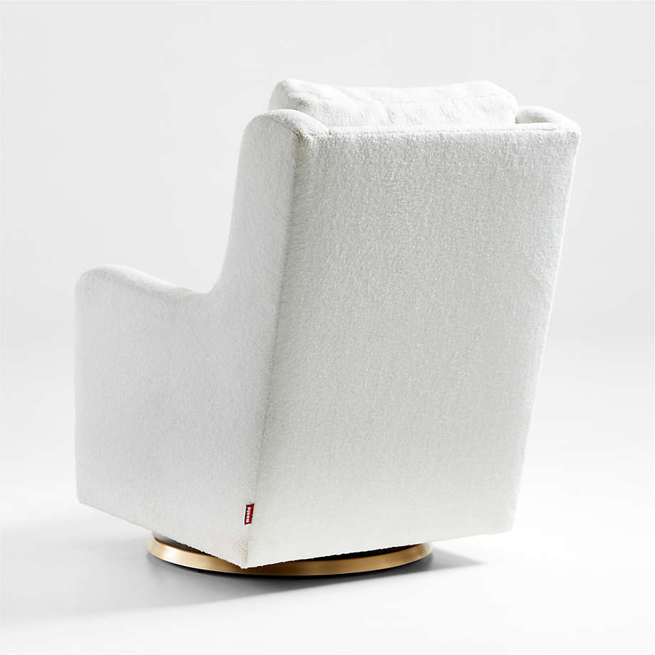 Milo Faux Sherpa Swivel Glider with Gold Base thumbnail 5