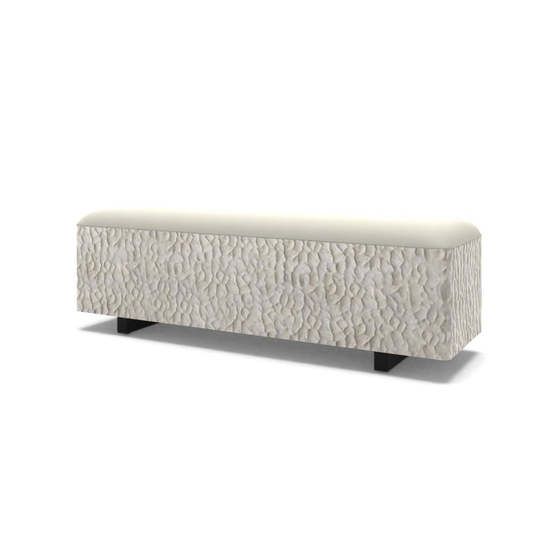 Carve Ivory Storage Bench thumbnail 3