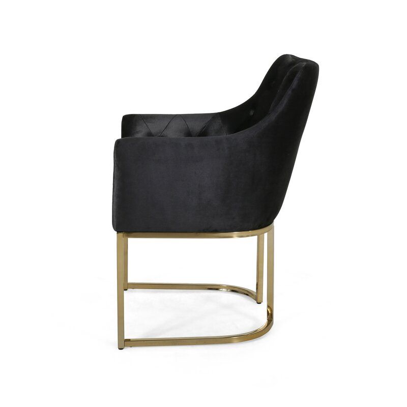 Poynor Tufted Velvet Armchair thumbnail 2