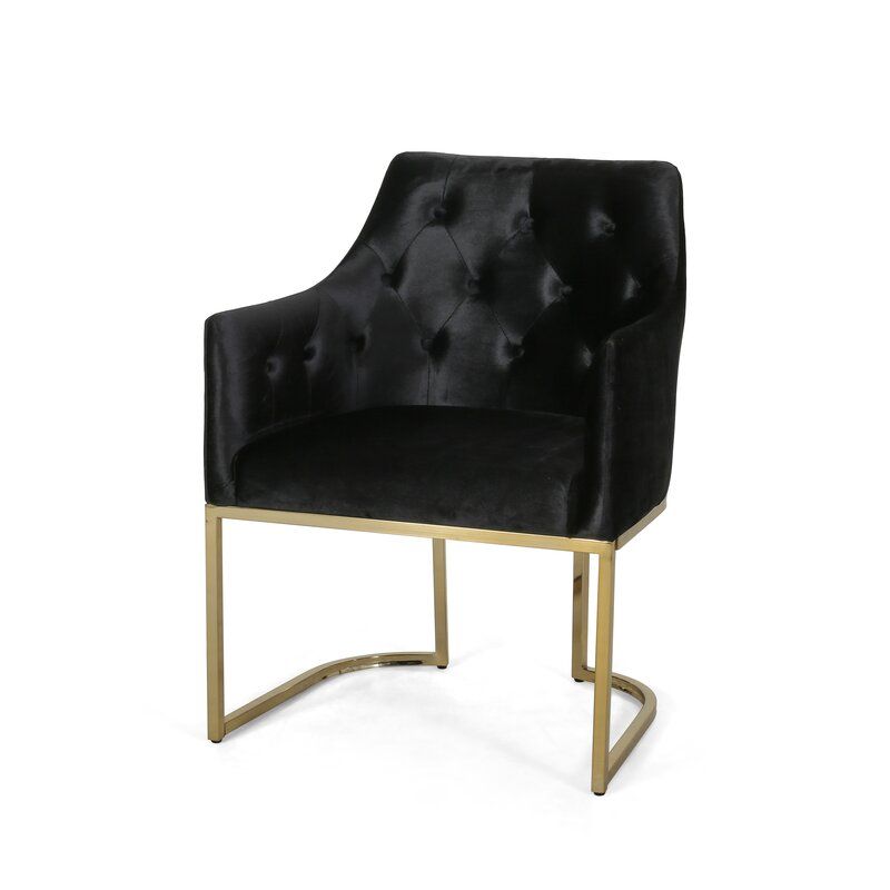 Poynor Tufted Velvet Armchair thumbnail 5