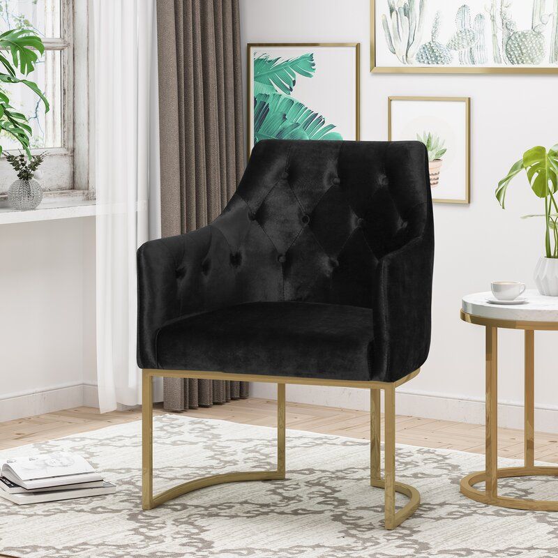 Poynor Tufted Velvet Armchair thumbnail 6