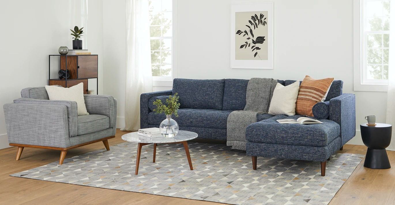 Sven Neptune Blue Right Sectional Sofa thumbnail 2