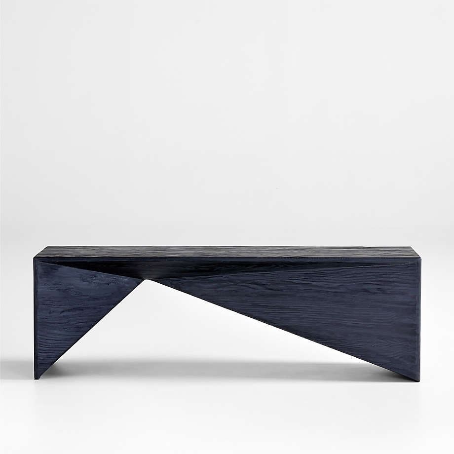 Nord Charcoal Wood Entryway Bench thumbnail 2