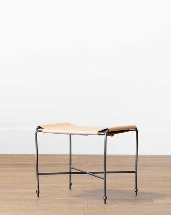 Edwin Leather Ottoman thumbnail 2