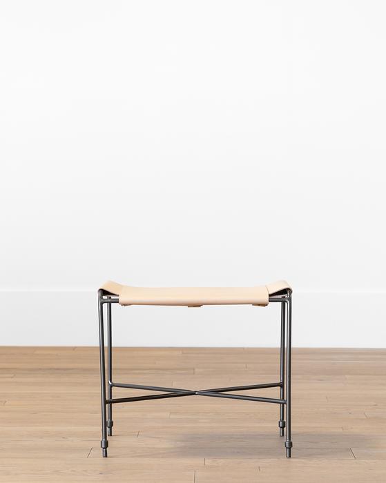 Edwin Leather Ottoman thumbnail 3