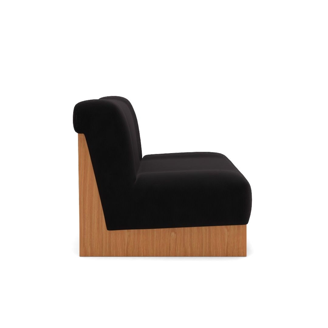 Vaneri Black Corduroy Armless Chair thumbnail 2