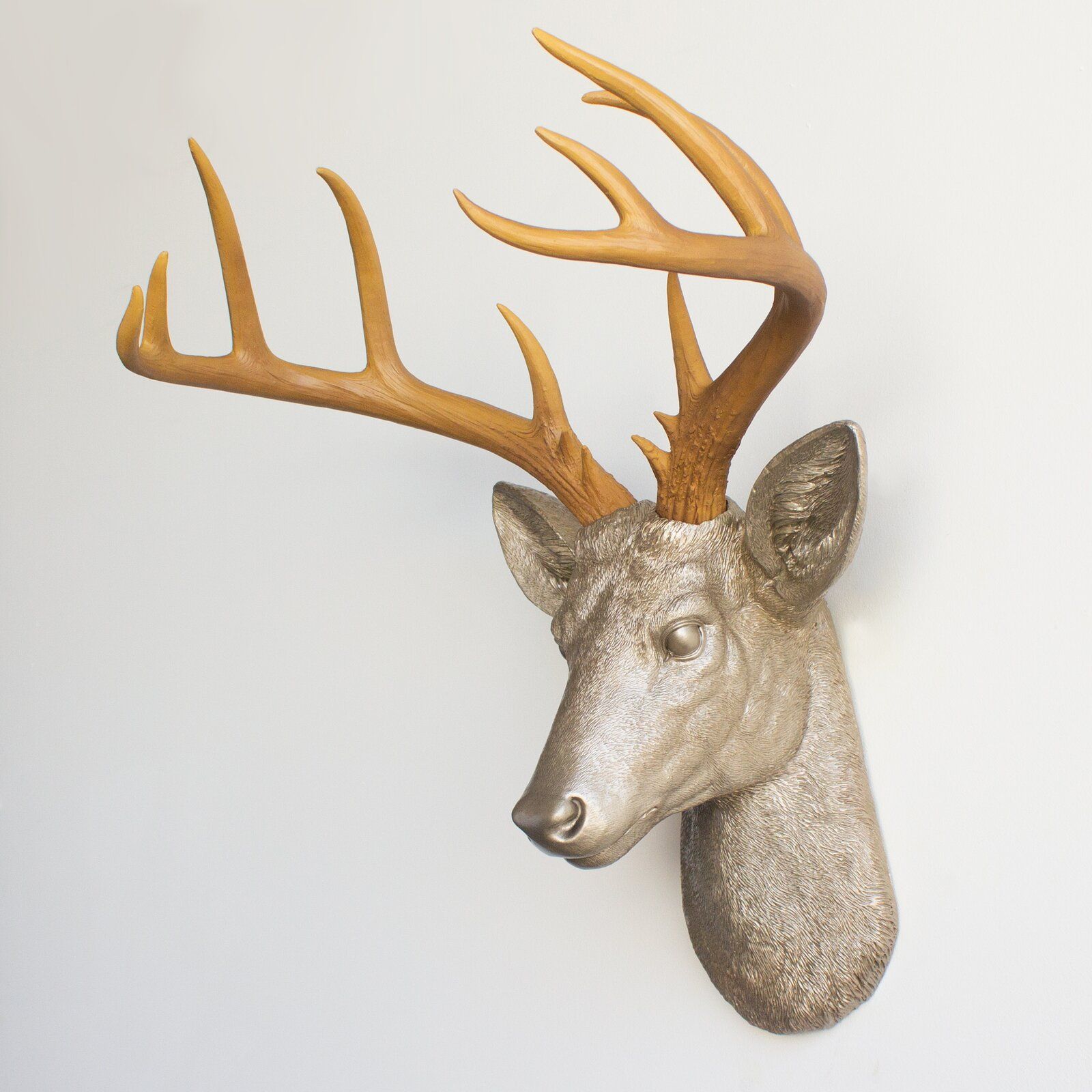 Large Deer Head Faux Taxidermy Wall Decor thumbnail 3