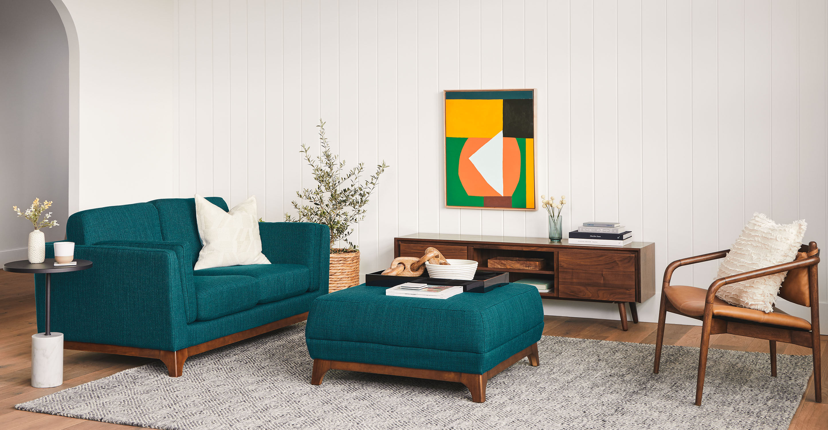 Ceni Lagoon Blue Loveseat thumbnail 2