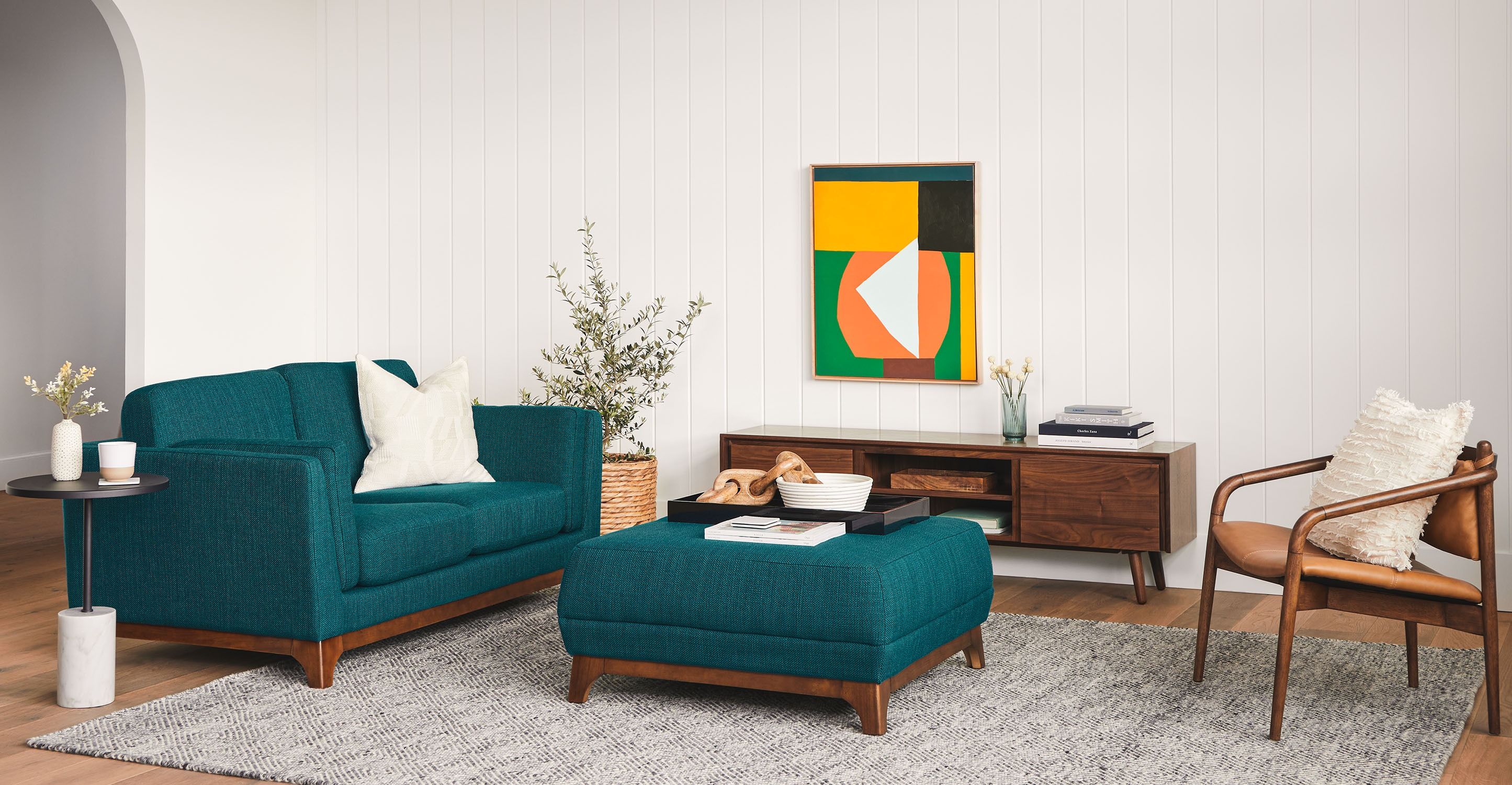 Ceni Lagoon Blue Ottoman thumbnail 2