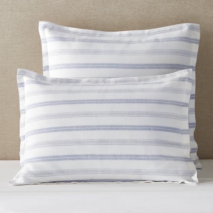 Chambers Linen Yarn Dye Stripe Euro Sham No Insert-26"x26" thumbnail 2