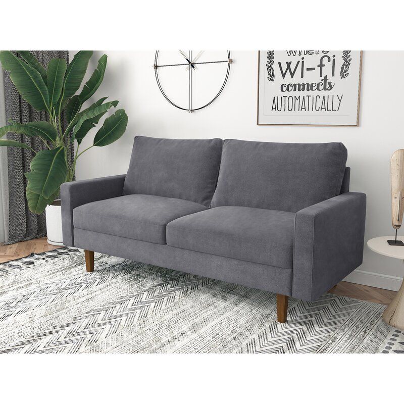 Dreama Velvet Square Arm Loveseat 70'' thumbnail 2