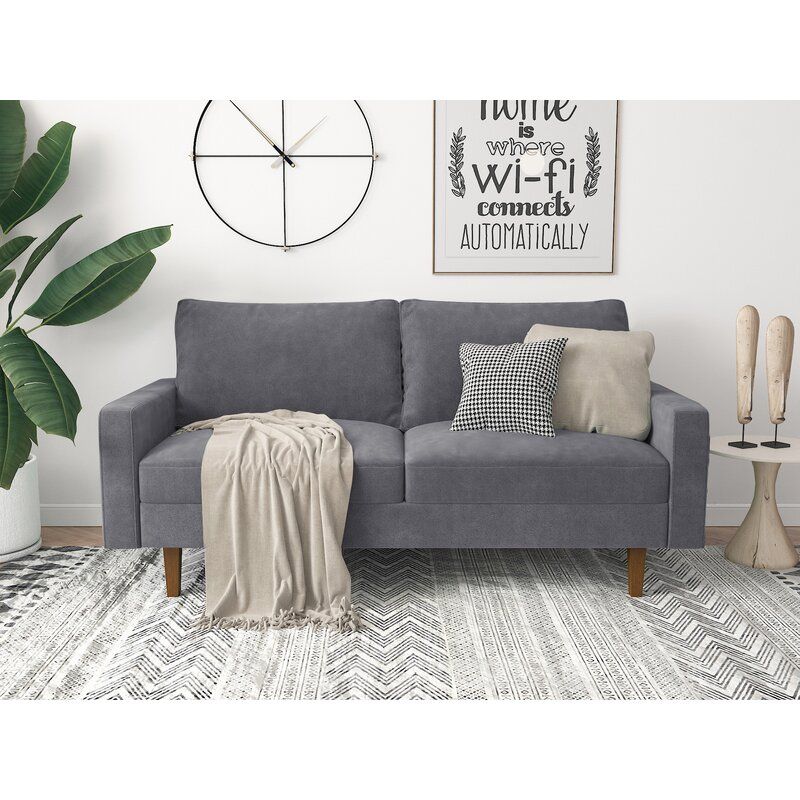 Dreama Velvet Square Arm Loveseat 70'' thumbnail 3