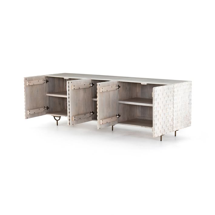 Round Cut Washed Mango Media Console thumbnail 9