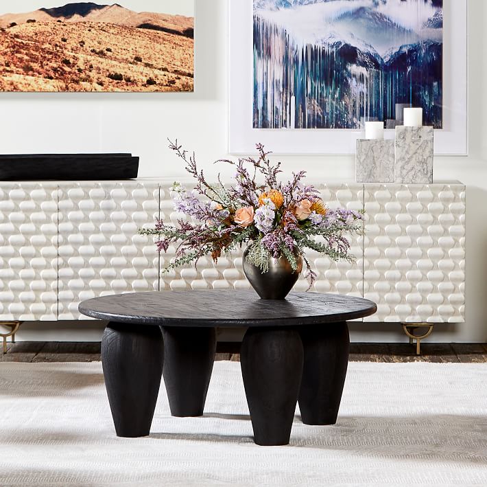 Round Cut Washed Mango Media Console thumbnail 2