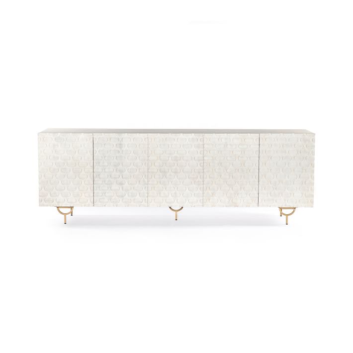 Round Cut Washed Mango Media Console thumbnail 3