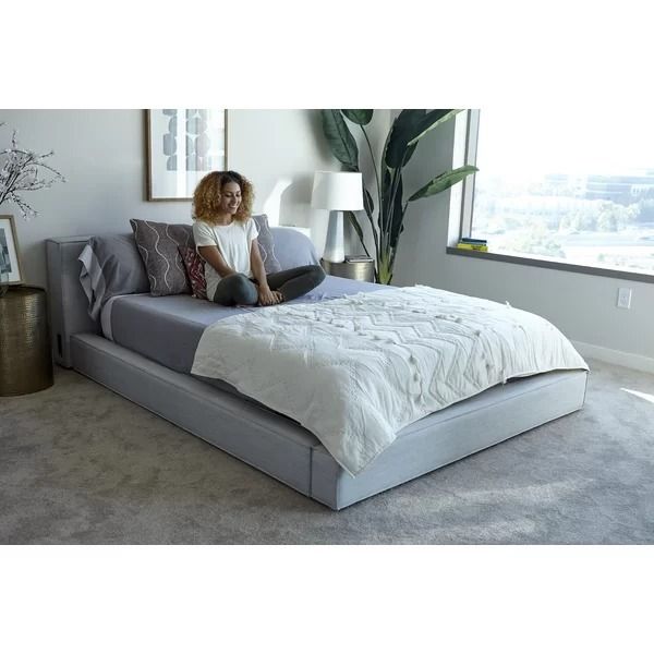 Pixel Upholstered Low Profile Platform Bed King thumbnail 4