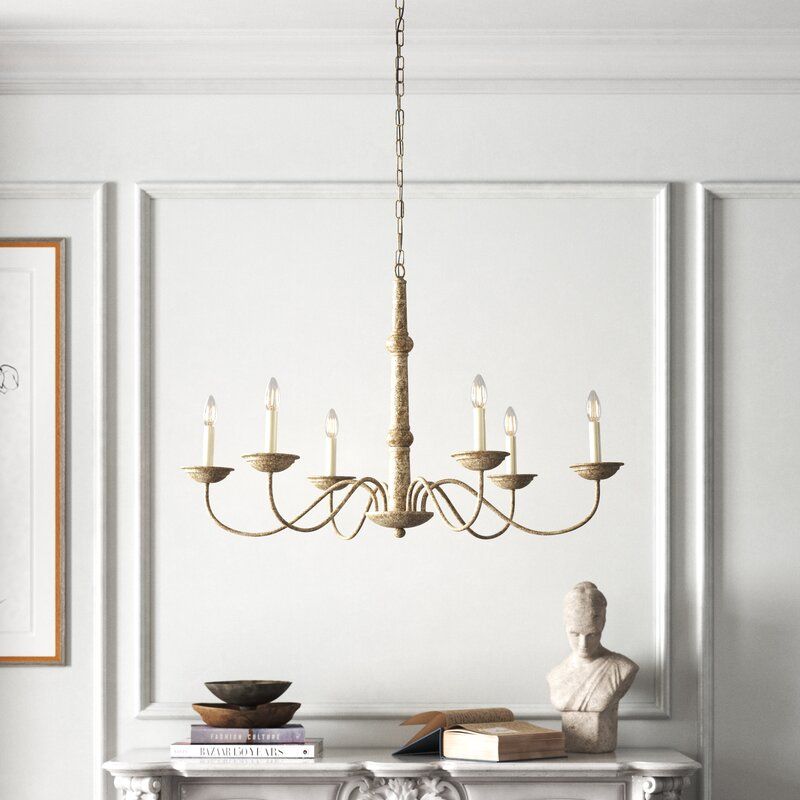 6 Light Candle Style Traditional Chandelier thumbnail 2