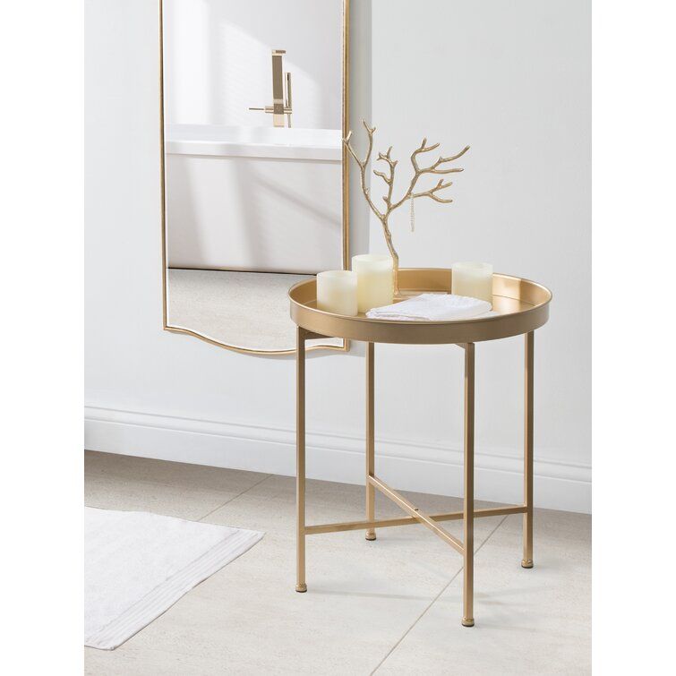 Alvis Iron Tray Top Cross Legs End Table thumbnail 4