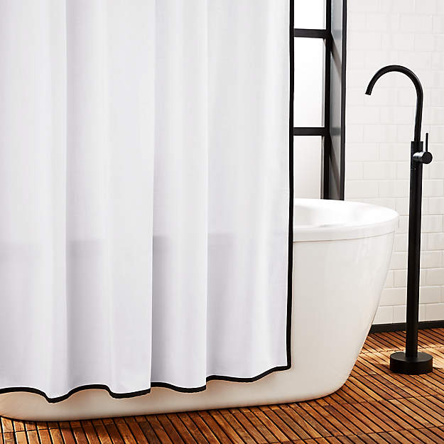 Capri Black Border Shower Curtain 84" thumbnail 4