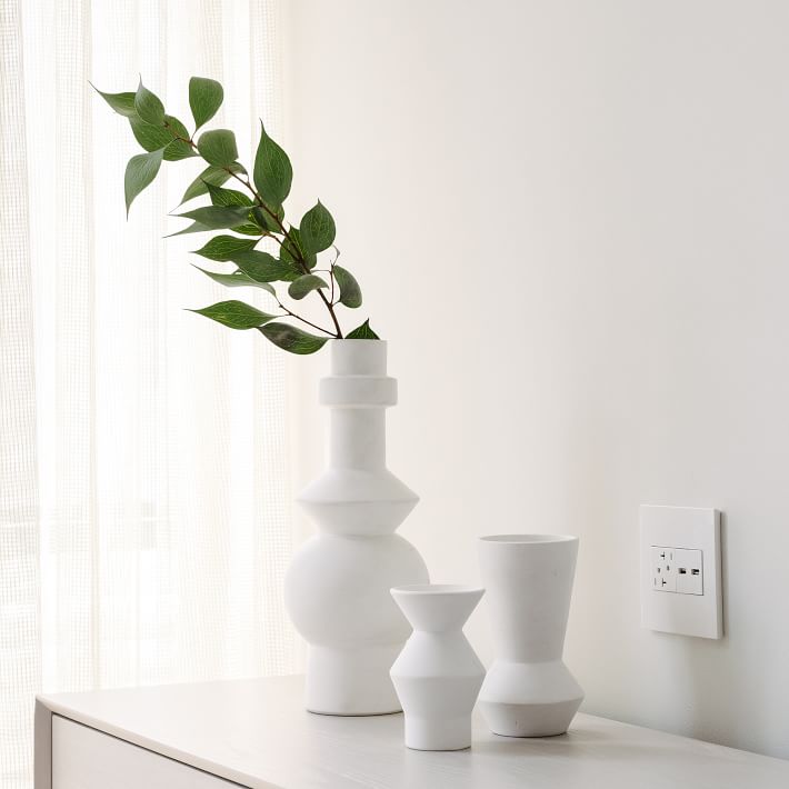 Ceramic Totem Vases White thumbnail 2