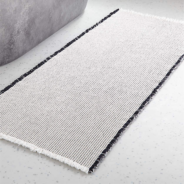 Alex Reversible Black White Bath Runner-2'x5' thumbnail 3