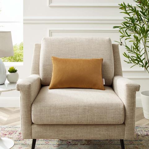 Nance Lumbar Throw Pillow with Insert 18"x12" - Cognac thumbnail 2
