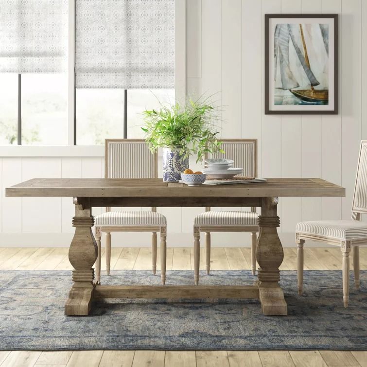 Hughes Pine Solid Wood Trestle Dining Table thumbnail 2