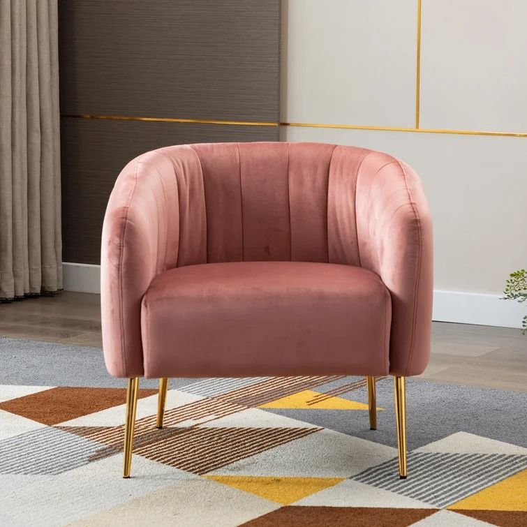 Abasi Wide Velvet Barrel Chair thumbnail 2