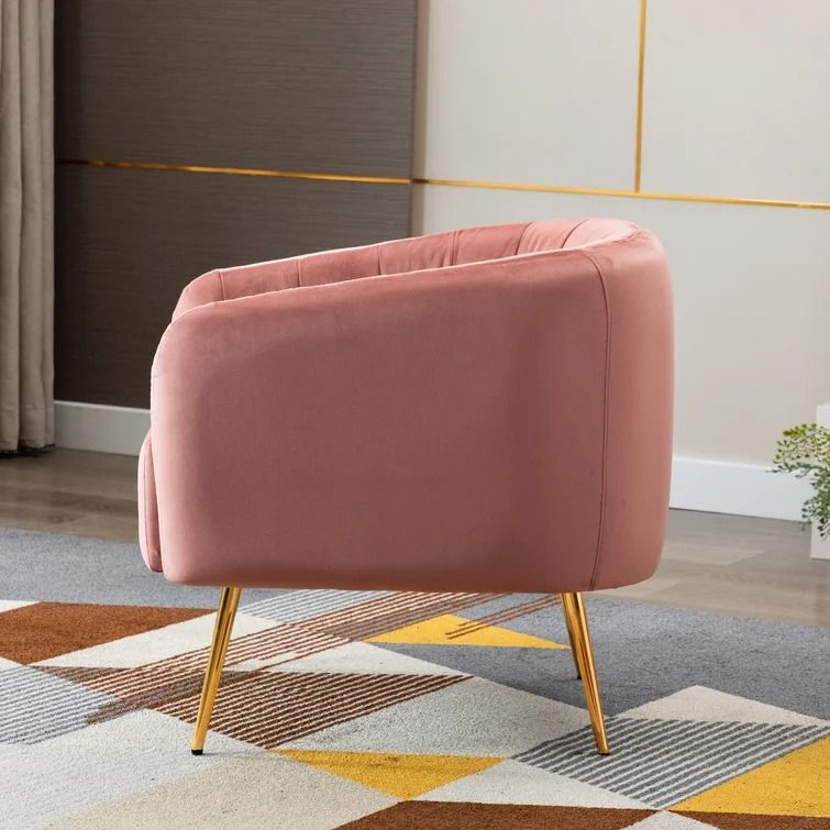 Abasi Wide Velvet Barrel Chair thumbnail 3