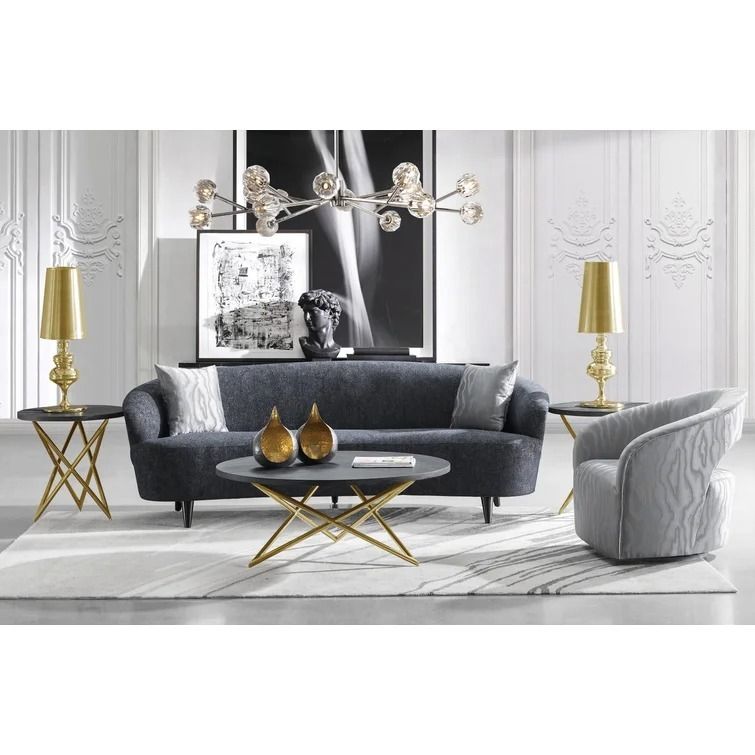 Coffield Tuxedo Arm Curved Sofa thumbnail 2