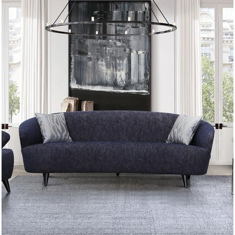 Coffield Tuxedo Arm Curved Sofa thumbnail 3