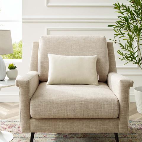 Nance Lumbar Throw Pillow with Insert 18"x12" - Ivory thumbnail 2