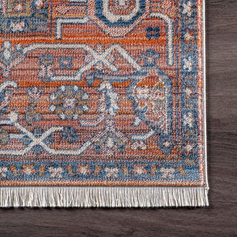 Cann Oriental RustBrickNavy Area Rug-8'x10' thumbnail 2