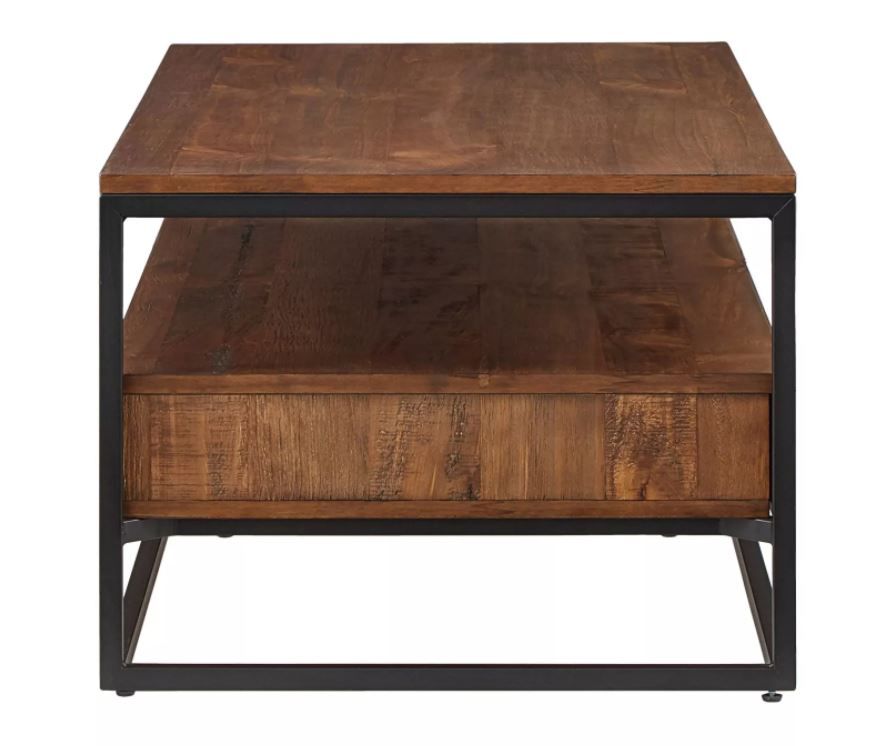 Felicia Rustic Industrial MetalWood Cocktail Table Brown thumbnail 4
