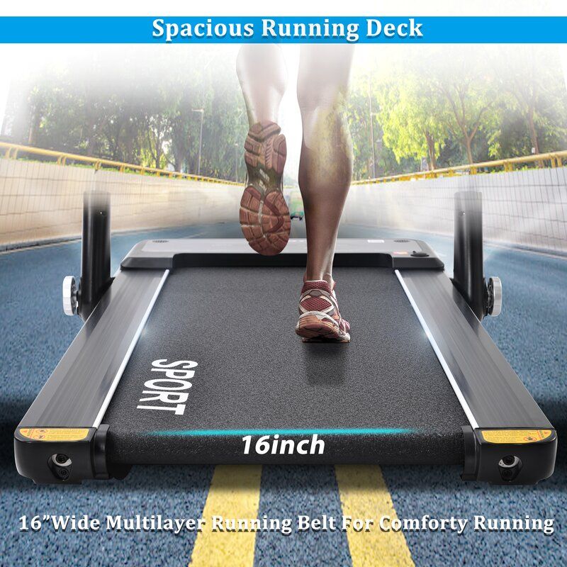 Horizontally Foldable Electric Treadmill Motorized Running Machine thumbnail 6