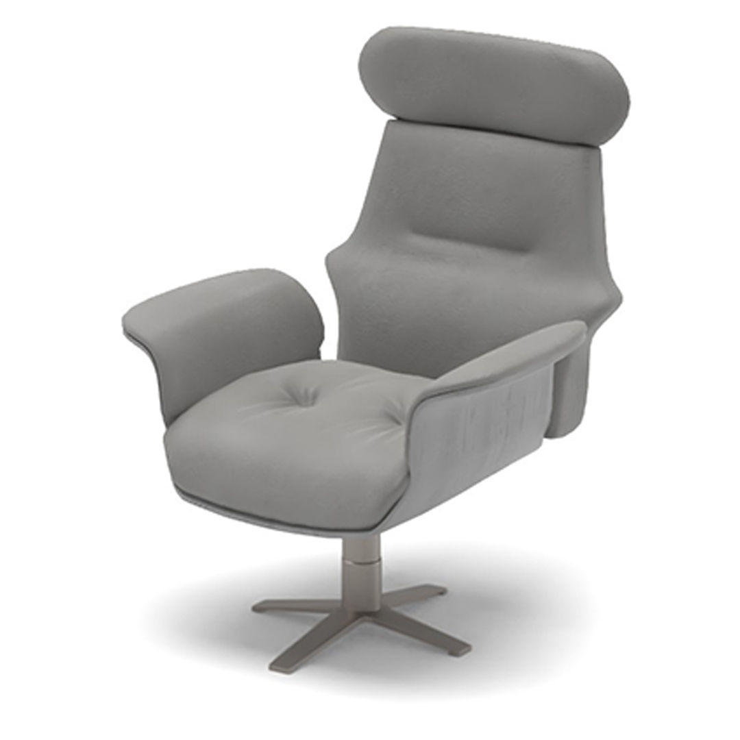 Dakota Leather Swivel Lounge Chair thumbnail 2