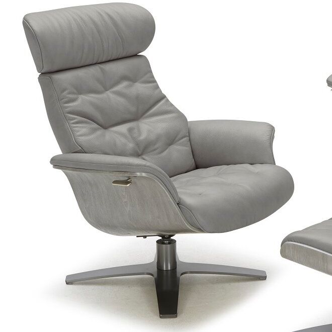 Dakota Leather Swivel Lounge Chair thumbnail 4