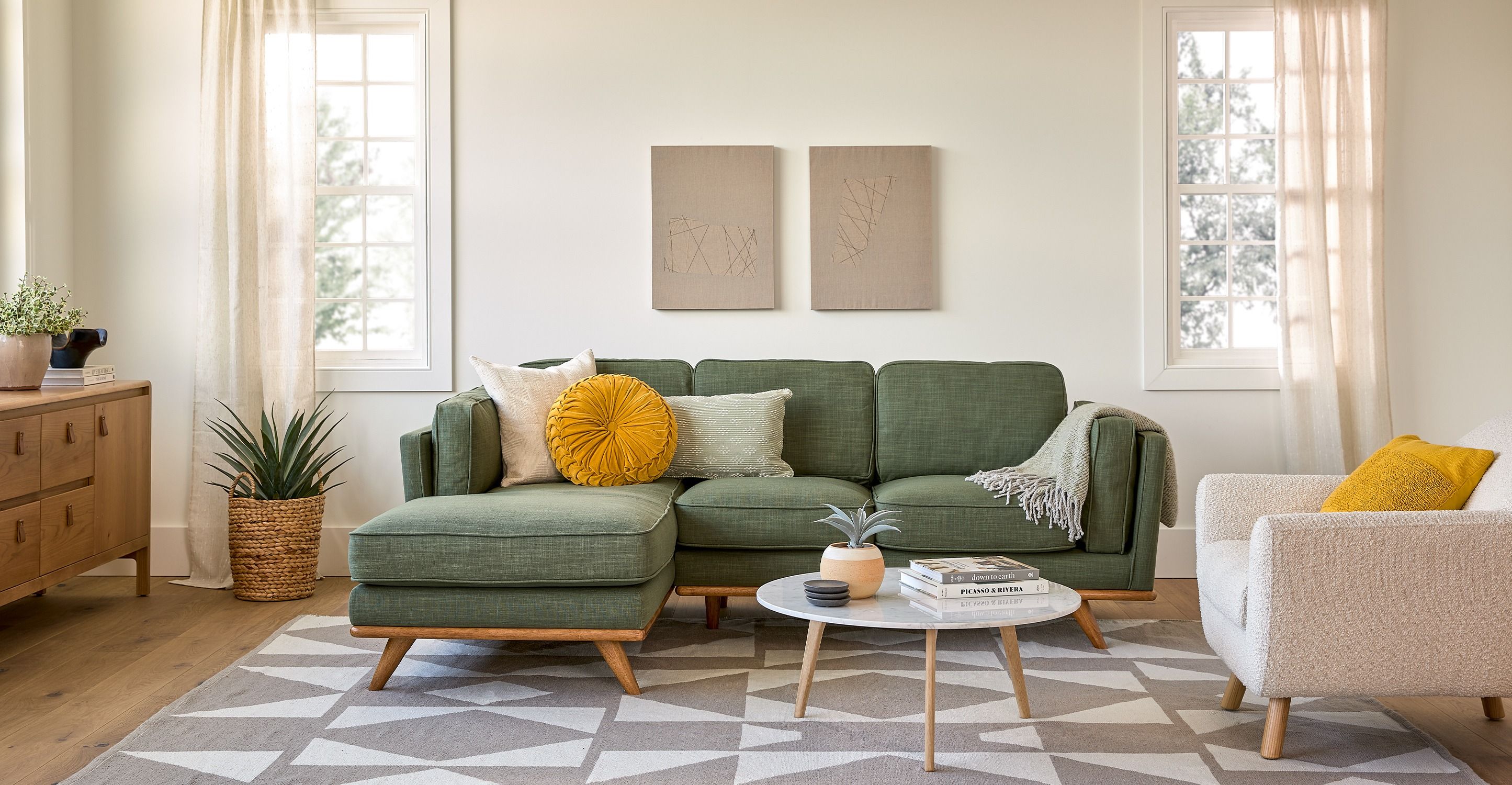 Timber Olio Green Left Sectional thumbnail 2
