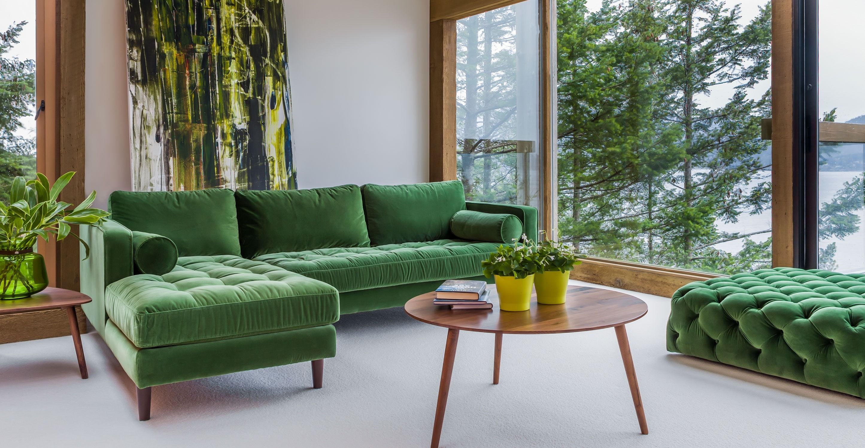Sven Grass Green Left Sectional Sofa  thumbnail 2
