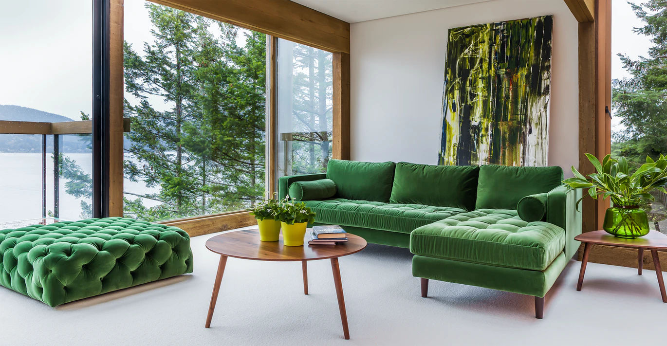 Sven Grass Green Right Sectional Sofa thumbnail 2