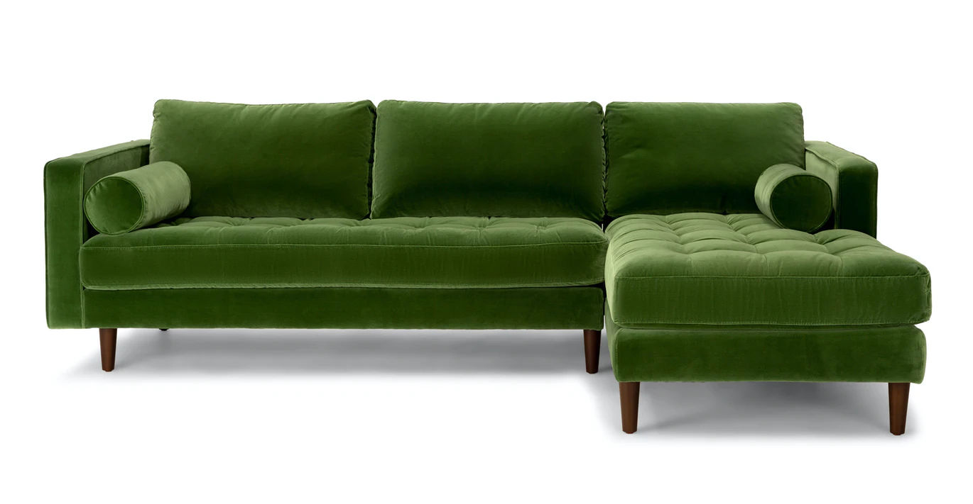 Sven Grass Green Right Sectional Sofa thumbnail 3