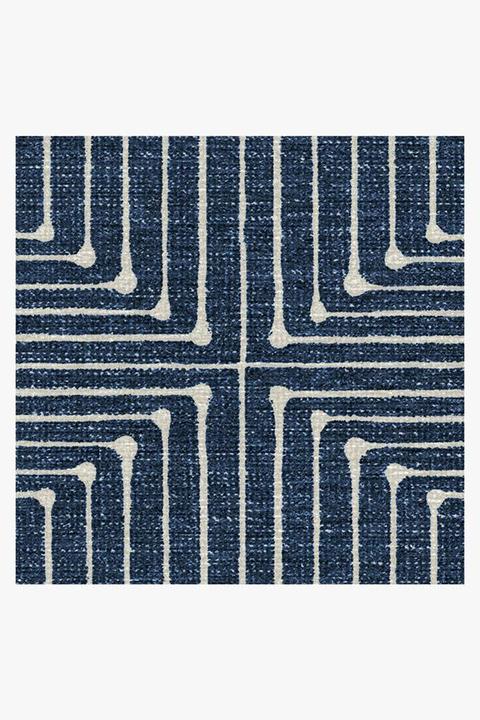 Jonathan Adler Inkdrop Lapis Blue Round Rug-6'x6' thumbnail 2