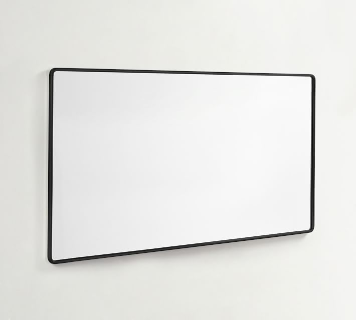 Matte Black Vintage Double Wide Rectangular Mirror thumbnail 2