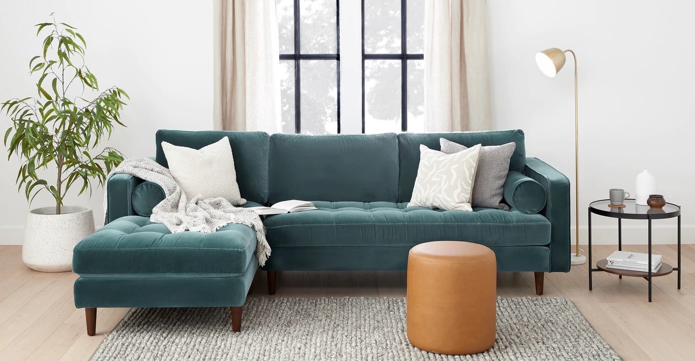 Sven Pacific Blue Left Sectional Sofa thumbnail 2