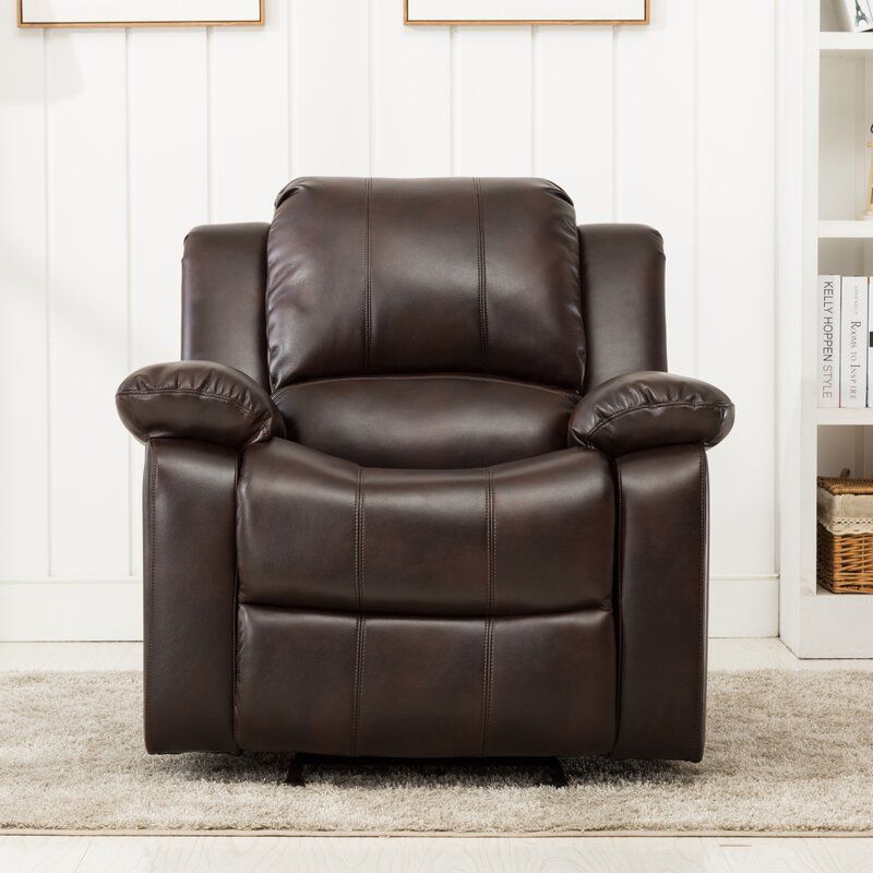 Kowal Wide Faux Leather Manual Glider Standard Recliner thumbnail 4