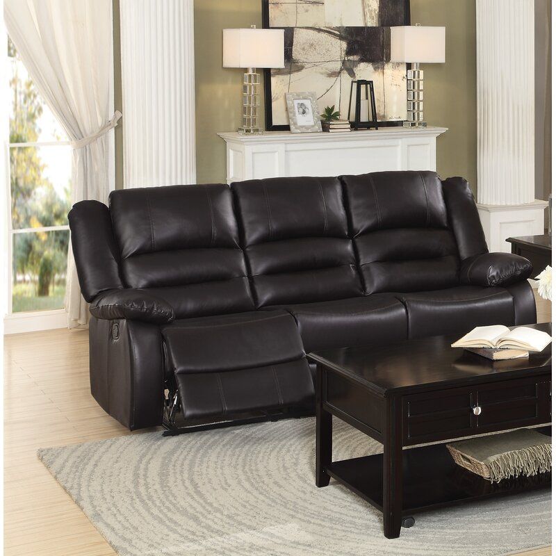 Jianyu Faux Leather Pillow Top Arm Reclining Sofa thumbnail 4